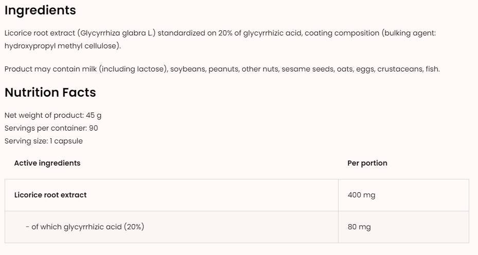 Licorice 400 mg / Vege 90 capsules