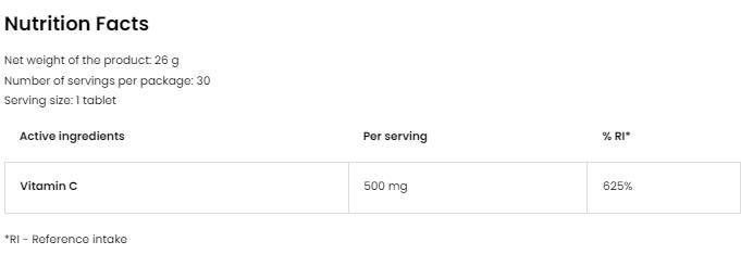 Vitamina C 500 mg - 30 comprimidos