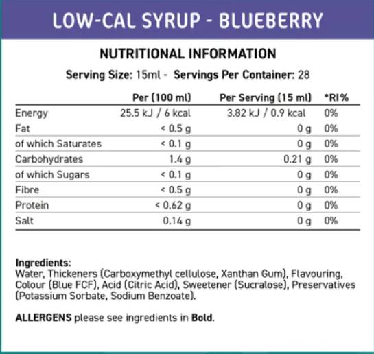 Fit Cuisine Low-Cal Syrup | Blueberry - 425 мл - Feel You