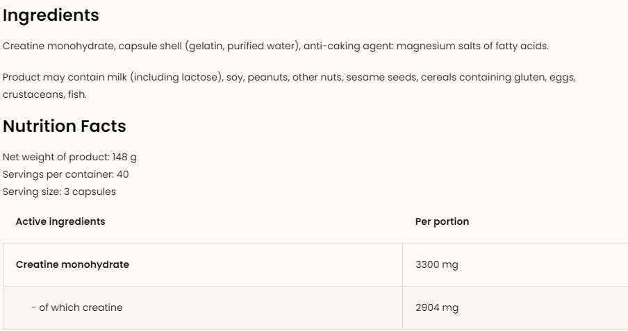 Creatine Monohydrate 3300 - 400 capsules