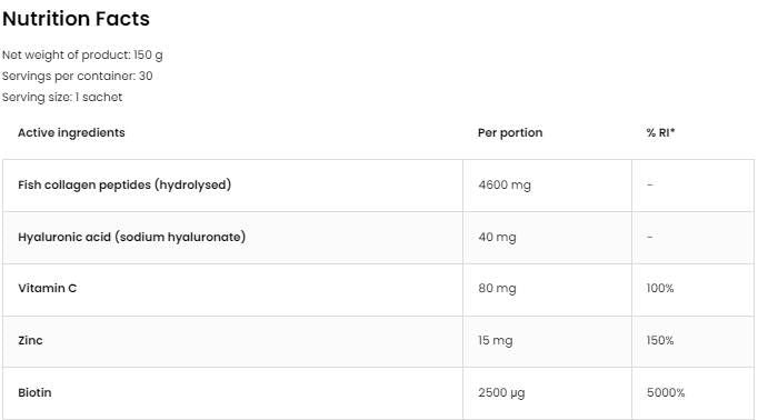 Colágeno marinho e pó de ácido hialurônico | Com vitamina C - 200 gramas