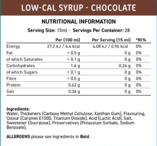 Fit Cuisine Low-Cal Syrup | Chocolate - 425 мл