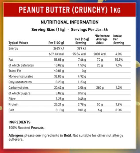 Fit Cuisine 100% Peanut Butter - Crunchy - 350 грама - Feel You