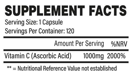 Vitaminas C 1000 mg - 120 kapsulės