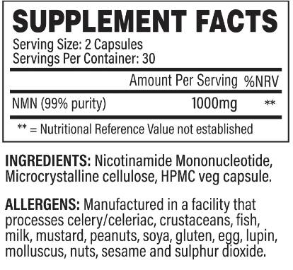 NMN | Nikotinamide Mononoucleotide 1000 mg 60 Kapselen