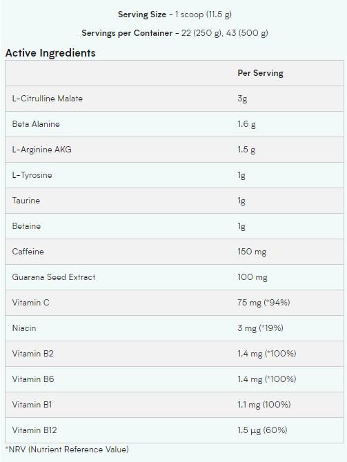 Impact Pre Workout Blend 500 grams