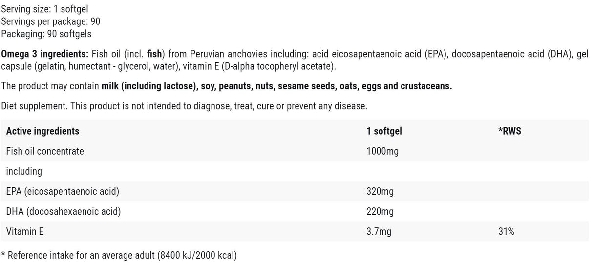 Omega-3 55% 320 mg EPA + 220 mg dha - 90 Gelkops