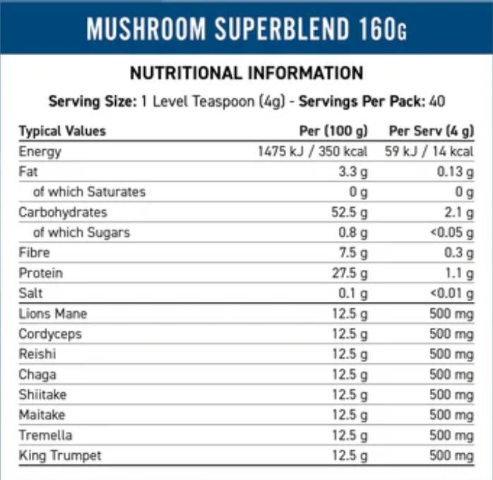 Mélange de champignons | Complexe de 8 champignons - 160 grammes