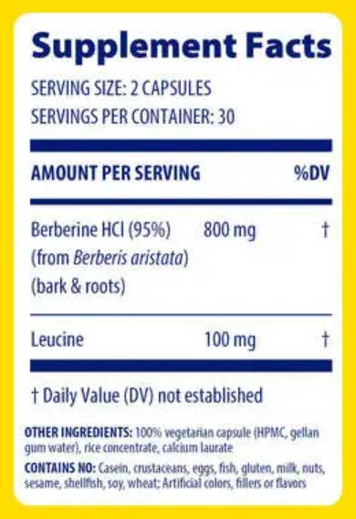 Berberine 800 mg - 120 capsules