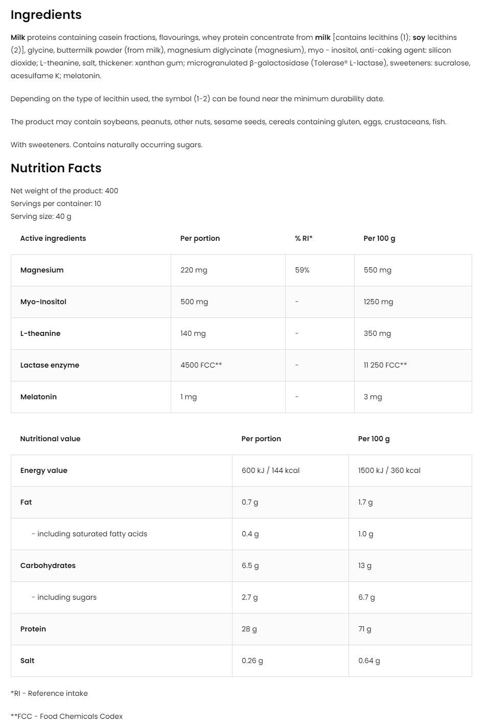 Keep Sleep Night Protein 400 grams