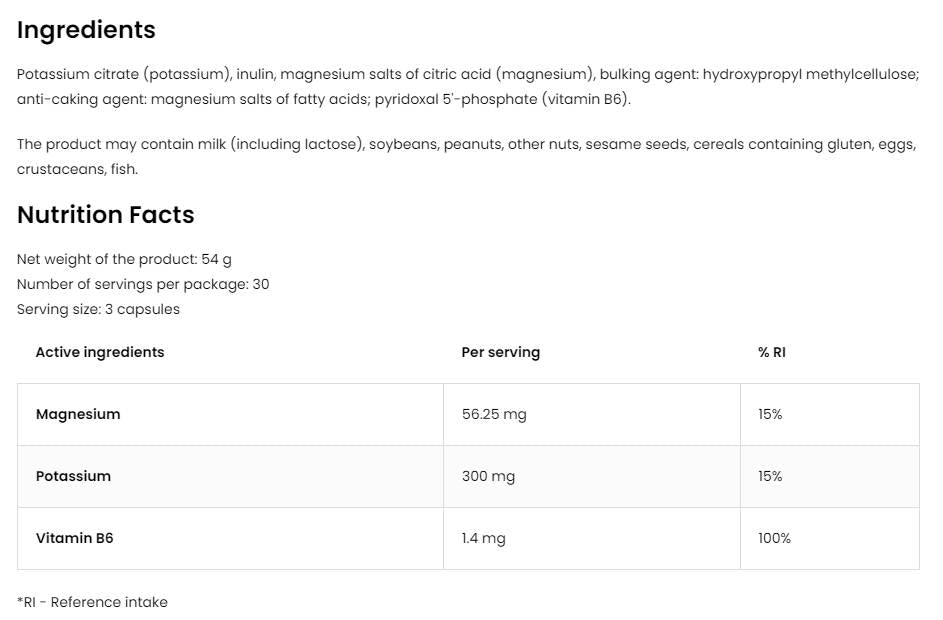 Magnesium Citrat + Kalass + B6 p-5-p 90 Kapselen