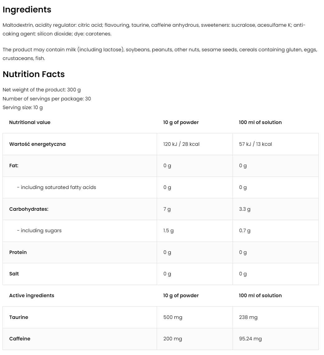 Aqua Kick / Advanced Hydration with Caffeine & Taurine - 300 grams