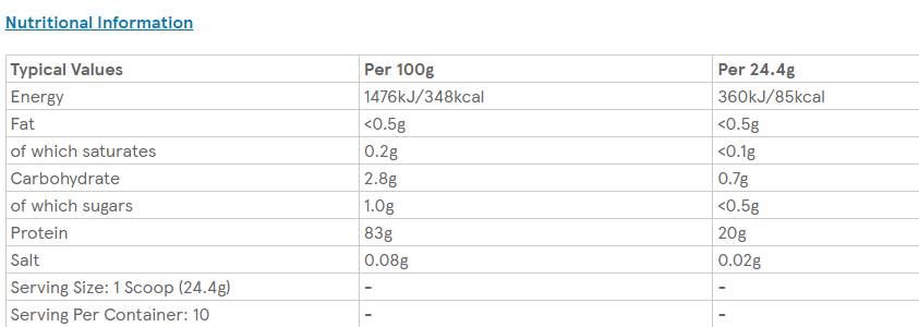 Retail Clear wei -eiwit - 244-261 gram