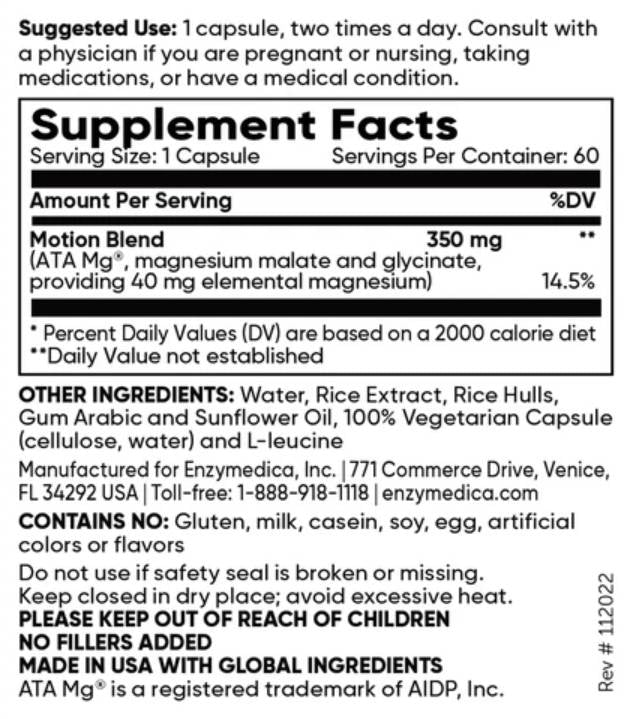 Magnesium Bewegung | Magnesium Malate & Magnesiumsegelkuel - 60 Kapselen