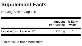 L -Lysine 500 mg - 100 cápsulas