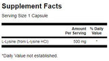 L -lizinas 500 mg - 100 kapsulių