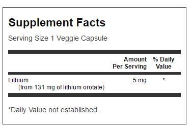 Orotato de lítio 5 mg 60 cápsulas