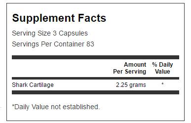 Shark Cartilage 750 mg 250 Kapselen