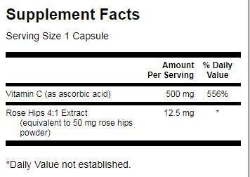 Vitamin C with Rose Hips 500 mg - 250 capsules