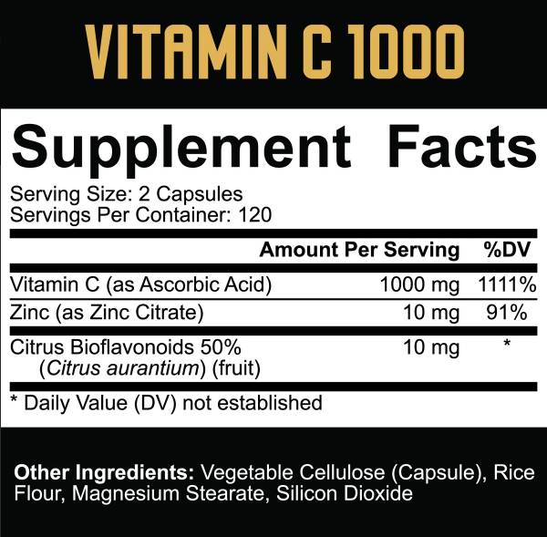 Vitamin C 1000 | with Zinc & Citrus Bioflavonoids - 240 капсули - Feel You