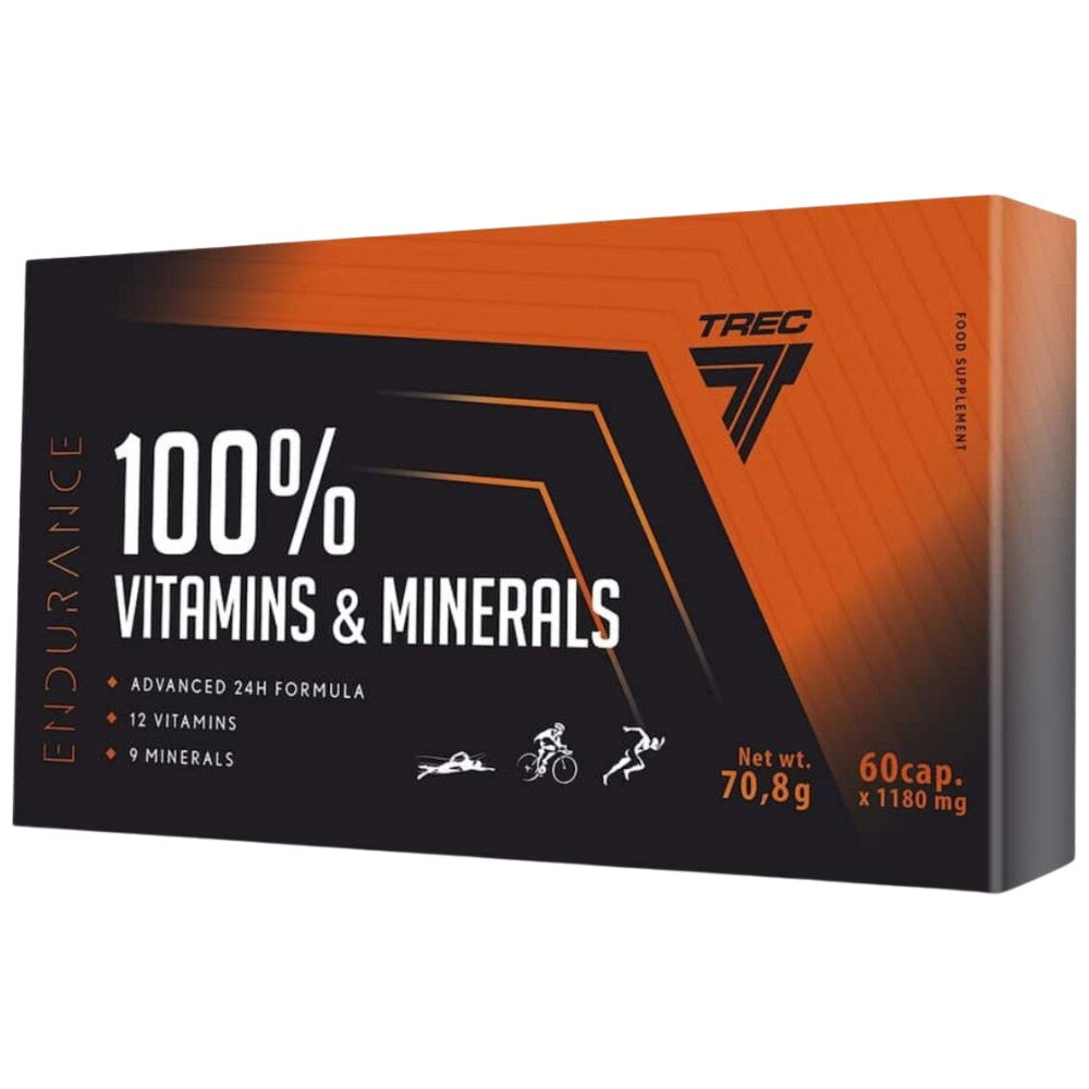 100% vitaminų ir mineralų | Ištvermė - 60 kapsulių