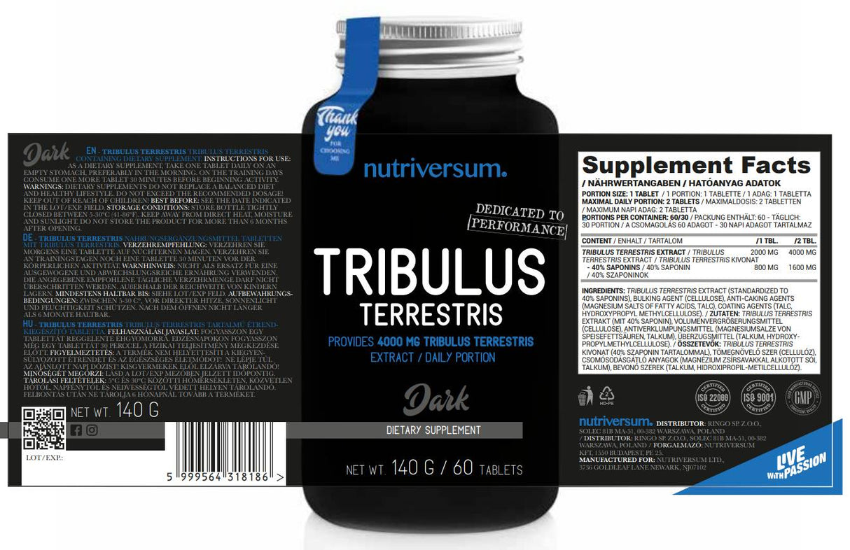 Tribulus terrestris 2000 mg - 60 compresse