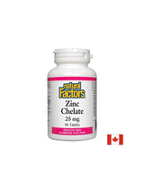 Zinc Chelate/ Zinc (chelate) 25 mg x 90 tablets Natural Factors