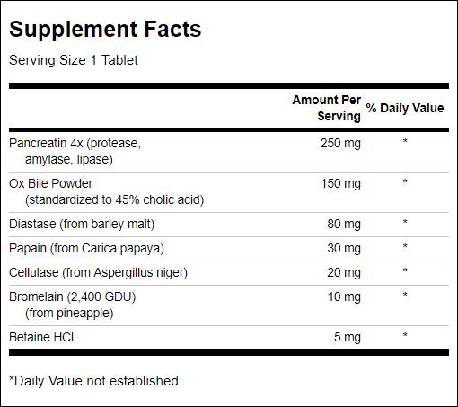 Digestive Enzymes - 180 Таблетки