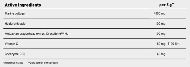 Colágeno antienage | Colágeno marinho com Dracobelle ™ Nu, Hyaluronic Acid & Coq10 - 300 gramas