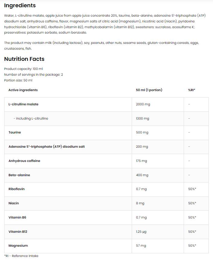 KEEEEEZA GEVELLT FOTS | Pre-Workout 100 ml