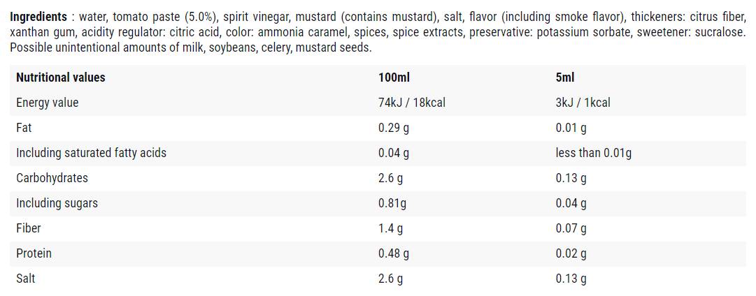 Rauch BBQ / 0 Kaloriensauce - 500 ml