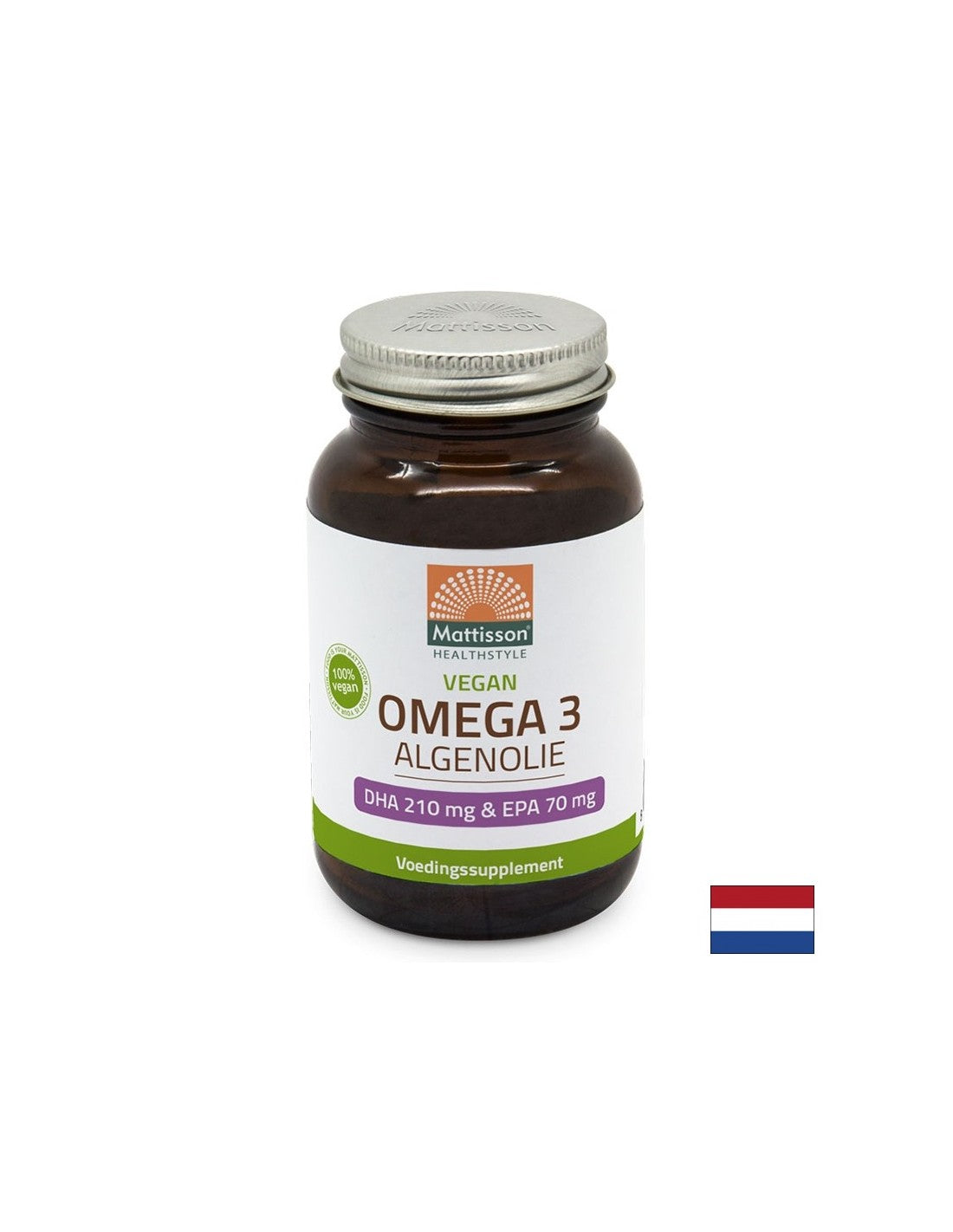 Vegan Omega-3 from algae, DHA 210 mg/ EPA 70 mg x 60 capsules
