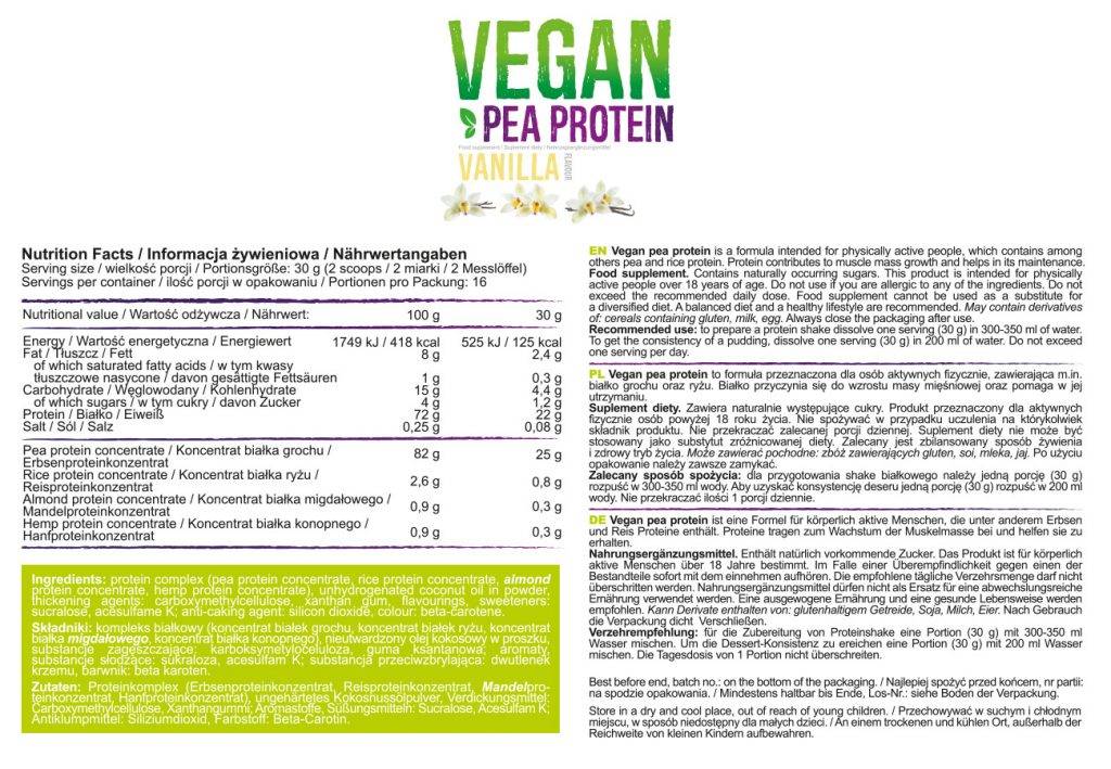 Vegan Pea Protein - 500 грама - Feel You