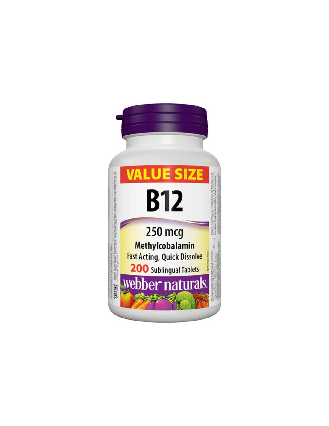 Vitamin B12 Methylcobalamin - Витамин В12 метилкобаламин 250 µg, 200 сублингвални таблетки - Feel You