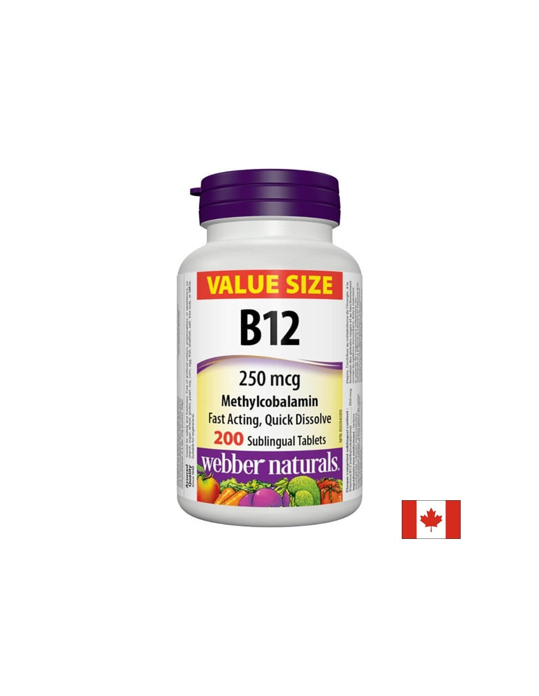 Vitamine B12 methylcobalamine - vitamine B12 methylcobalamine 250 µg, 200 sublinguale tabletten