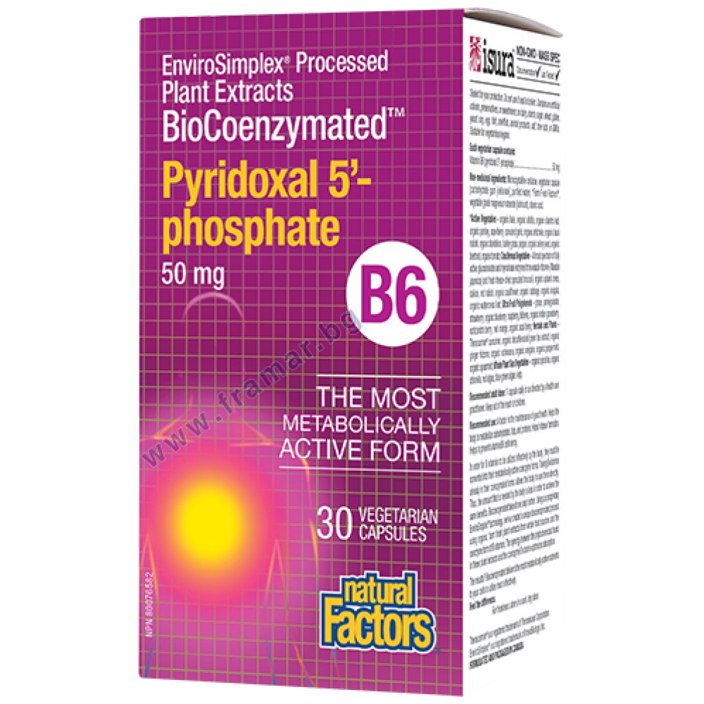 BioCoenzymated P-5-P / Pyridoxal 5-Phosphate B6 50 mg - 30 капсули - Feel You