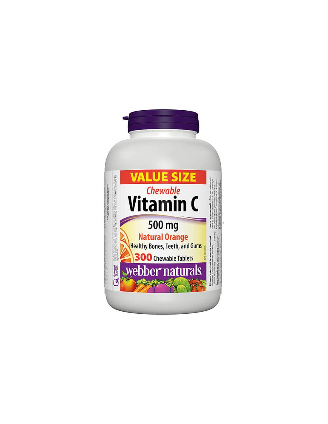 Vitamin C 500 mg Chewable - Витамин С 500 mg, 300 дъвчащи таблетки Webber Naturals - Feel You