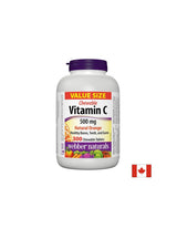 Βιταμίνη C 500 mg Μασώμενα - Βιταμίνη C 500 mg, 300 μασώμενα δισκία Webber Naturals
