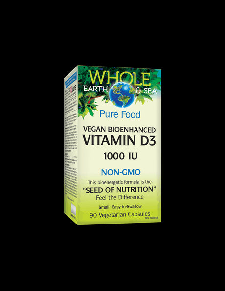 Whole Earth & Sea® Vitamin D3 1000 IU | Vegan Bioenhanced - 90 капсули - Feel You