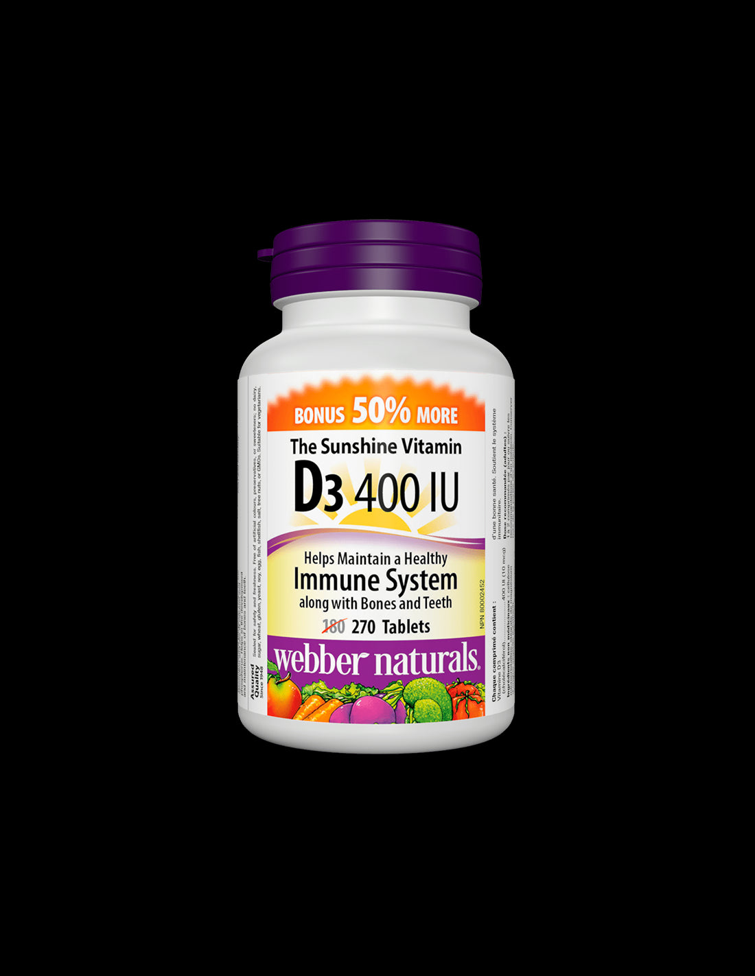 Vitamin D3 / Витамин D3, 400 IU, 270 таблетки - Feel You