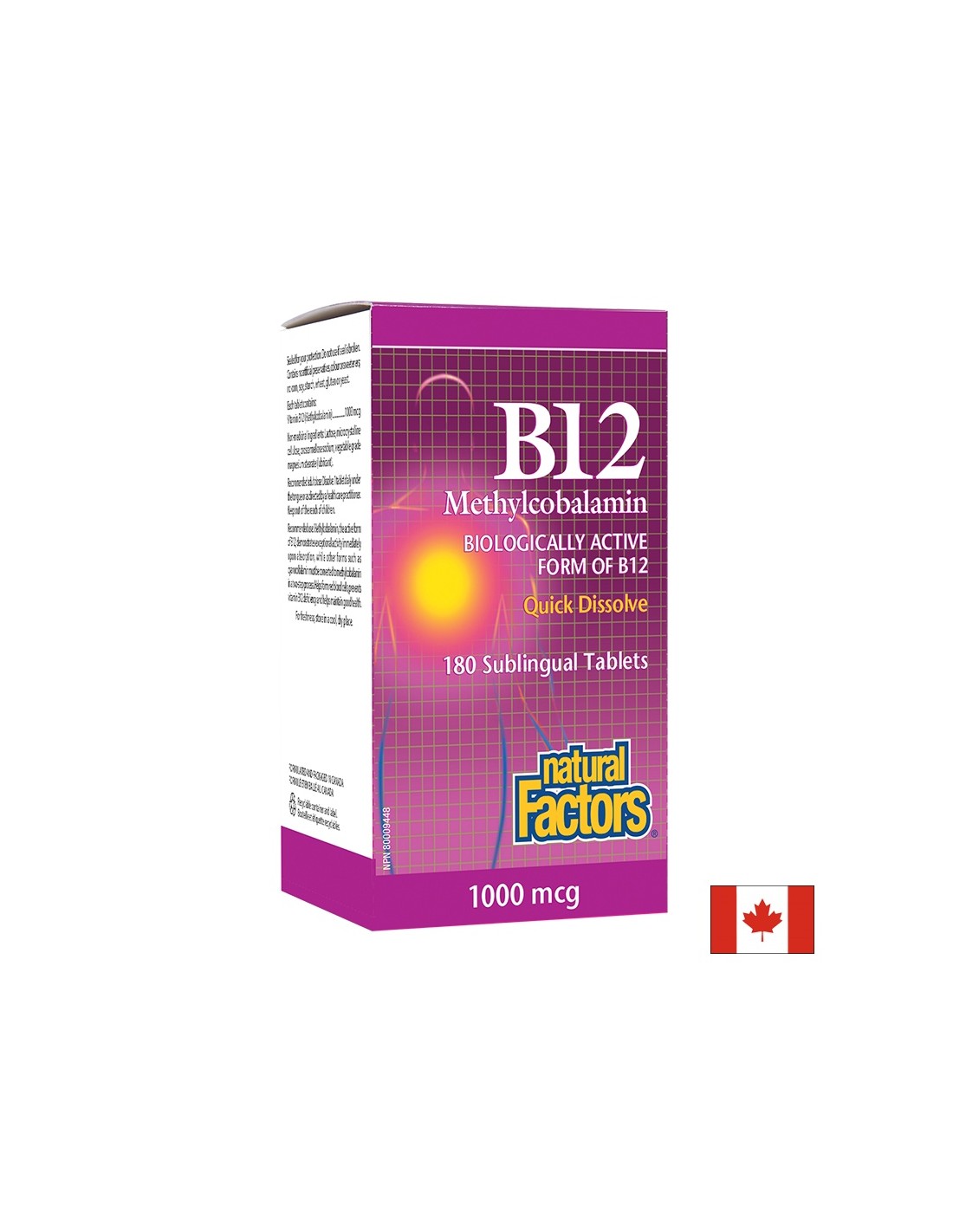 B12 Methylylcobalamin 1000 MCG - 180 sublingual Tabletten