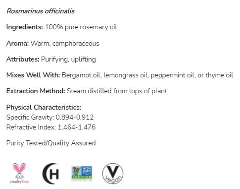 Rosemary Oil | 100% Pure Rosmarinus officinalis - 59 ml