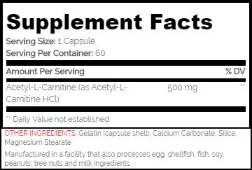 ALCAR 500 / Acetyl L-Carnitine 60 капсули - Feel You