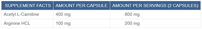 Männer Carnitin mat Arginine | Acetyl l-carnitine + l-arginine-60 Kapselen