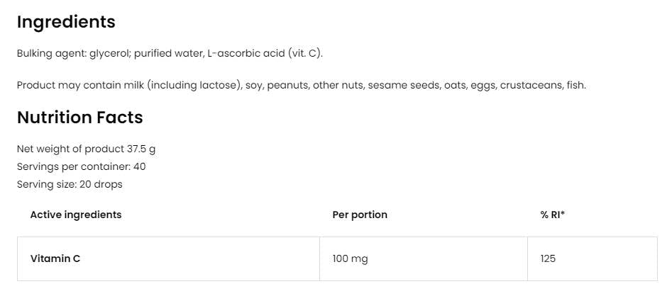 Vitamin C / Liquid Drops 30 мл