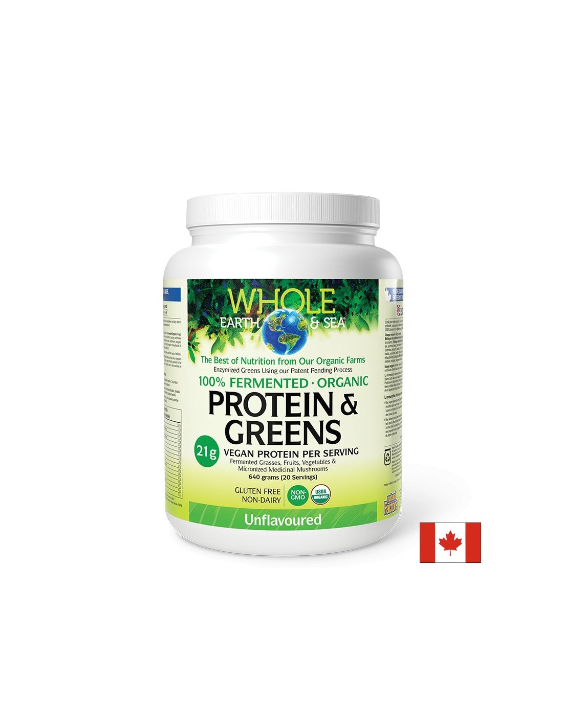 Intera Earth and Sea® 100 Proteine ​​organiche fermentate e verdure (non aromatizzate), 640 g di polvere