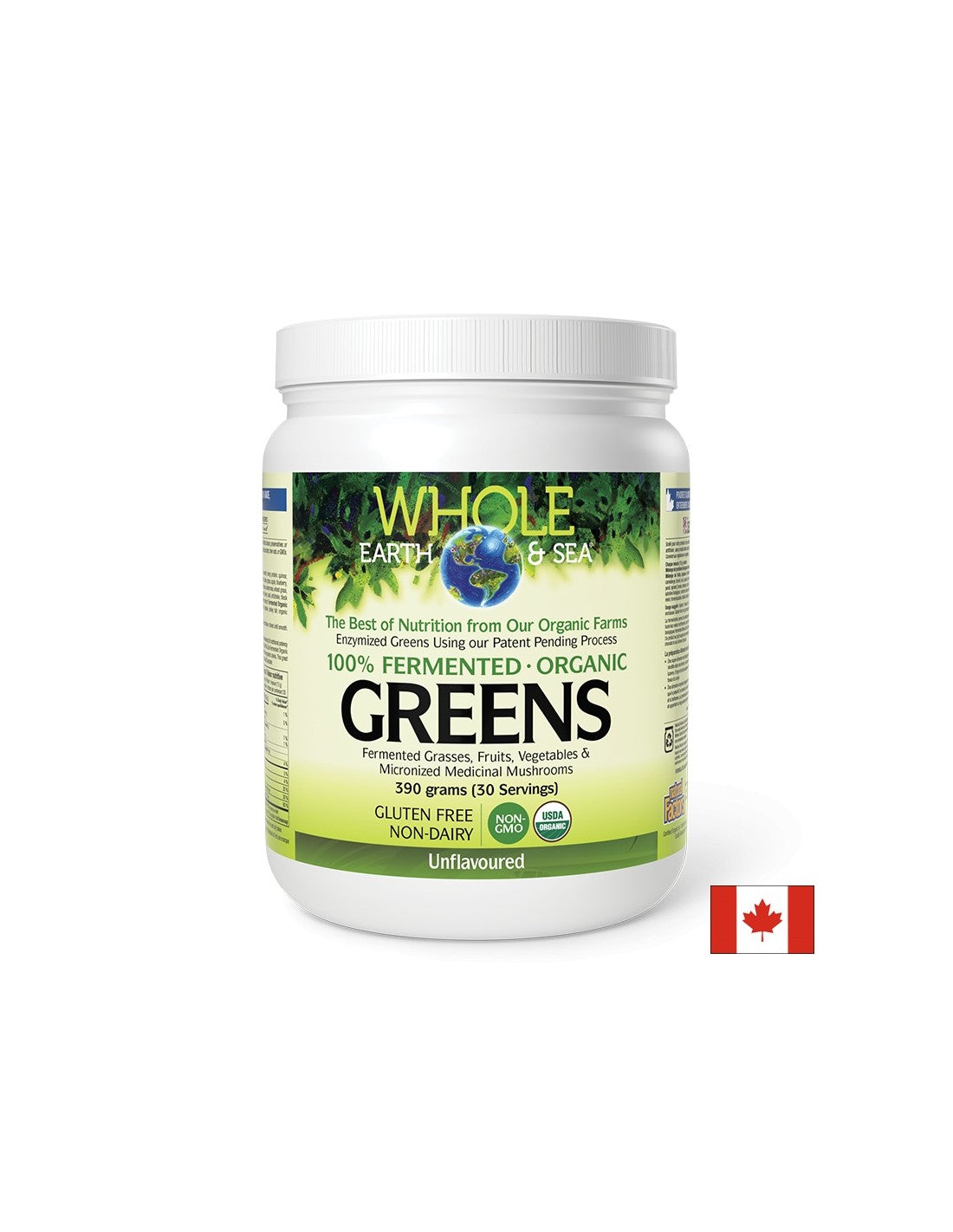 Whole Earth &amp; Sea - Alimenti vegetali biologici fermentati al 100%, senza aromi, in polvere x 390 g <tc>Natural Factors</tc>