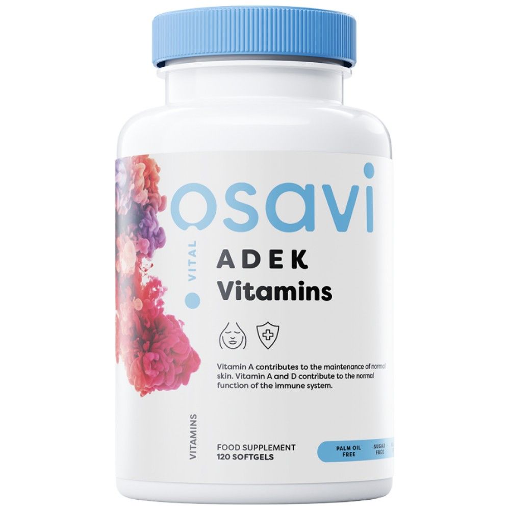 Vitaminas Adek | A + D + E + K | Con Quali -D® - 120 cápsulas de gel