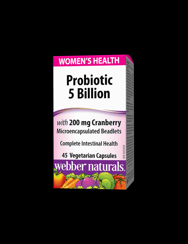 Probiotic Women`s Health/ Пробиотик за жени 5 щама, 5 млрд. активни пробиотици + Червена боровинка х 45 капсули Webber Naturals - Feel You