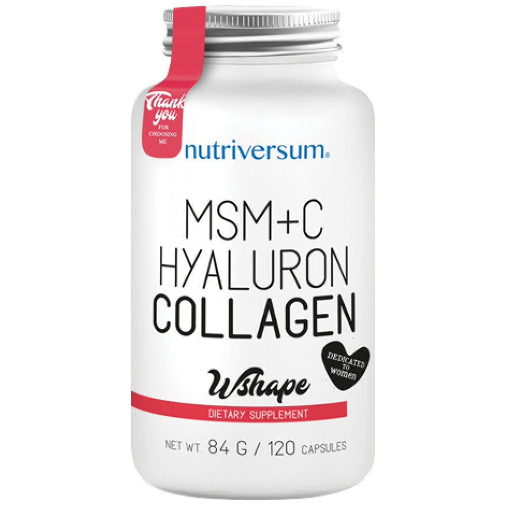 Colágeno, Hyaluron, MSM + Vitamina C - 120 cápsulas